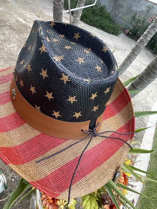 NEW Mirmaru Star Band Patriotic Star Studded Red White Blue Western Cowboy Hat main image 6